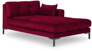 Dīvāns Micadoni Home Mamaia Velvet Chaise Longue Right, melna/sarkana, labais, 185 x 102 cm x 75 cm