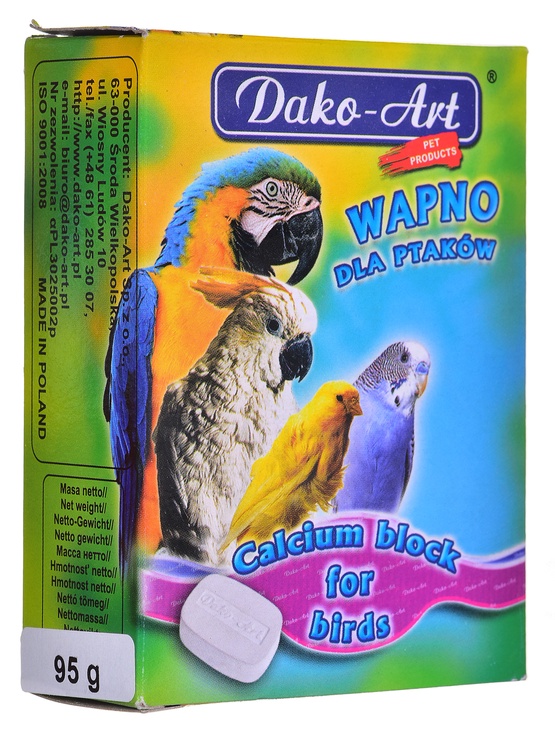 Uztura bagātinātājs Dako-Art Calcium and Mineral Block, lieliem papagaiļiem, 0.120 kg