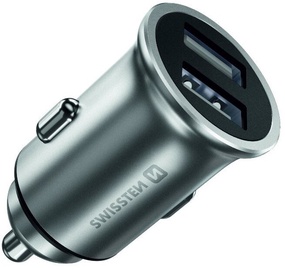 Зарядное устройство Swissten Metal Premium, USB, серебристый