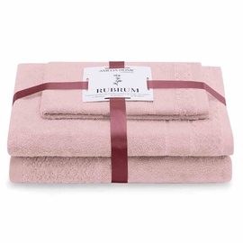 Набор полотенец для ванной AmeliaHome Rubrum, розовый, 50 x 30 cm/50 x 90 см/70 x 130 cm, 3 шт.