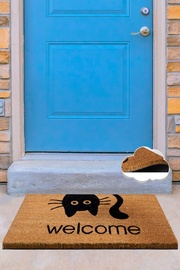 Придверный коврик Conceptum Hypnose Coco Reverse Cat, коричневый/черный, 40 см x 60 см
