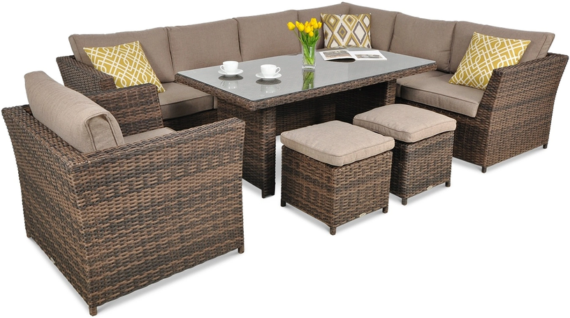 Välimööbli komplekt Focus Garden Moniz Dining Plus, pruun, 7-8 istekohta