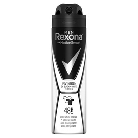 Vīriešu dezodorants Rexona Men Invisible Black + White 48h, 150 ml