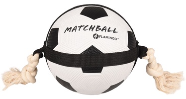 Rotaļlieta sunim Flamingo Matchball 5345415, 50 cm, Ø 19 cm, balta/melna, 19 cm