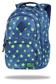 Школьный рюкзак CoolPack Yellow Stars, синий/зеленый, 28 см x 15 см x 39 см