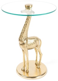 Kafijas galdiņš Kayoom Animality 225, caurspīdīga/zelta, 40 cm x 40 cm x 58 cm