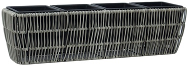 Puķu pods Home4you Wicker 38078, plastmasa/metāls, 570 mm x 160 mm, pelēka