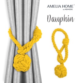 Aizkaru piederumi AmeliaHome Dauphin, 38 cm, dzeltena, 2 gab.