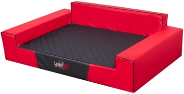Guļvieta mājdzīvniekiem Hobbydog Glamour, melna/sarkana, 120 cm x 80 cm, XXL