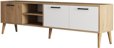 ТВ стол Kalune Design Exxen 1585, белый/дубовый, 350 мм x 1800 мм x 530 мм