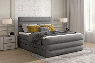 Кровать двухместная Cande Sawana 05, 180 x 200 cm, коричневый/серый, с решеткой