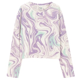 Krekls ar garām piedurknēm, meitenēm Cool Club Crop top CCG2821472, balta/violeta, 140 cm