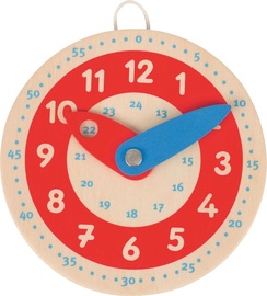 Обучающая игрушка Goki Learning Clock 58485, коричневый/красный