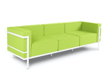 Dārza dīvāns Calme Jardin Cannes, balta/gaiši zaļa, 70 cm x 230 cm x 70 cm