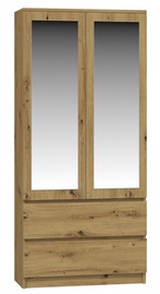 Skapis Top E Shop SS-90 With Mirror, ozola, 50 cm x 90 cm x 180 cm, with mirror