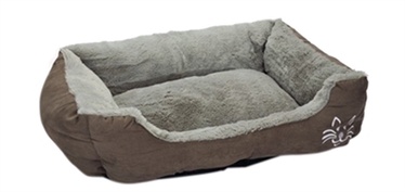 Кровать для животных Beeztees Baboo, коричневый/серый, 48 см x 37 см