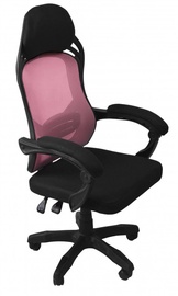 Biroja krēsls Top E Shop Oscar, 61 x 64 x 115 - 125 cm, melna/rozā