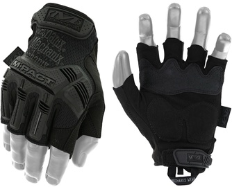 Darba cimdi pirkstaiņi Mechanix Wear M-Pact Fingerless Covert MFL-55-011, tekstilmateriāls/ādas imitācija/neilons, melna, XL, 2 gab.