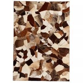 Ковер VLX Rug Genuine Leather Patchwork 132616, коричневый/белый, 150 см x 80 см