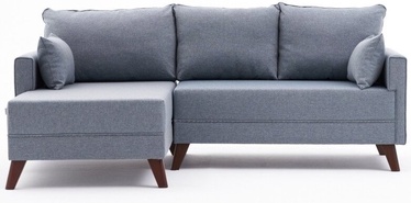 Stūra dīvāns Hanah Home Bella Soft Mini, zila, kreisais, 205 x 140 x 85 cm