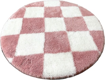 Vannitoa põrandamatt Foutastic Dama 359CHL2604, valge/roosa, 100 cm x 100 cm, Ø 100 cm
