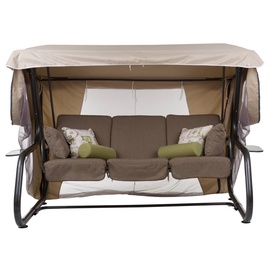 Диван-качели Patio Venezia Lux, коричневый/зеленый, 221 см x 143 см x 173 см