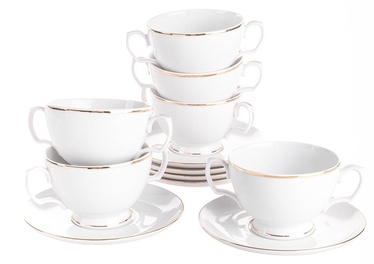 Komplekt MariaPaula Gold Line 0101004589, kuldne/valge, 170 mm, 0.35 l, 12 tk