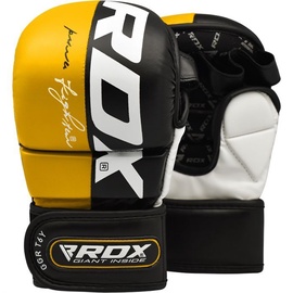 MMA cimdi RDX Grappling Rex T6 Plus GGR-T6Y-M+, balta/melna/dzeltena, M