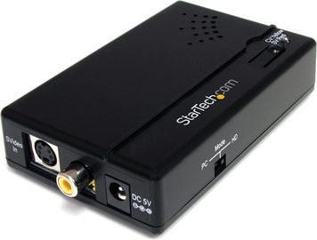 Adapteris StarTech Composite and S-Video to HDMI Converter with Audio S-Video, HDMI, juoda