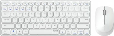 Комплект клавиатуры и мыши Rapoo 9600M Английский (US), белый, беспроводная