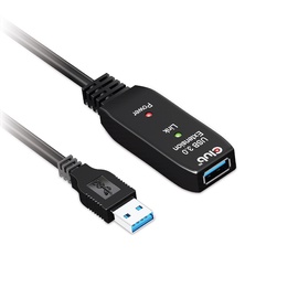 Провод Club 3D Active Repeater Cable USB A female, USB A male, 5 м, черный