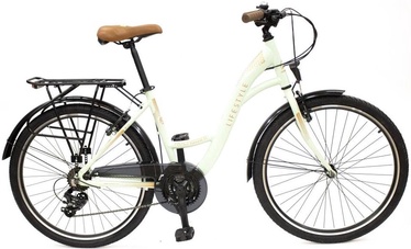 Dviratis miesto Rocksbike CITY LIFESTYLE 2.0, 26 ", 17" (44 cm) rėmas, rudas/žalias