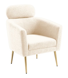 Fotelis Melisa, aukso/kreminės spalvos, 74 cm x 70 cm x 96 cm