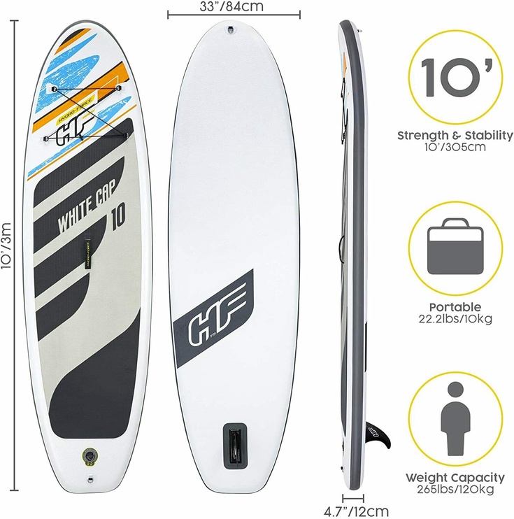SUP dēlis Bestway White Cap, 3050 mm