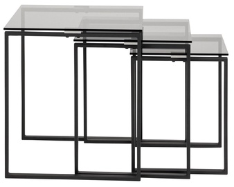 Журнальный столик Katrine 62126, прозрачный/черный, 50 см x 50 см x 55 см