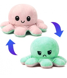 Mīkstā rotaļlieta Emotion Octopus, zaļa/rozā, 10 cm