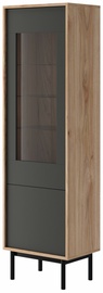 Vitrīna Mark Basic, gaiši brūna/grafīta, 54 cm x 39 cm x 185 cm