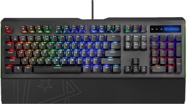 Klaviatūra Vertux Toucan Mechanical Gaming RGB Blue EN, melna