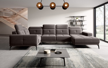Stūra dīvāns Neviro Savoi 7, pelēka, kreisais, 201 x 350 cm x 77 cm