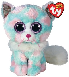 Mīkstā rotaļlieta TY Beanie Boo Opal Cat, rozā/gaiši zila, 24 cm