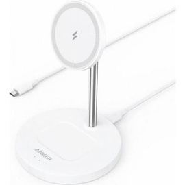Lādētājs Anker PowerWave Mag-Go 2-in-1 Dock for iPhone and AirPods, Qi Wireless, balta