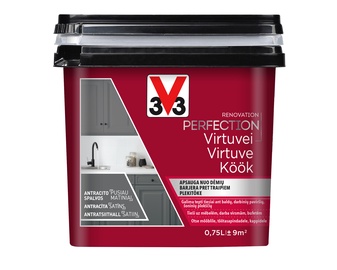 Краска-эмаль V33 Renovation Perfection Kitchen, атлас, 0.75 l, антрацитовый