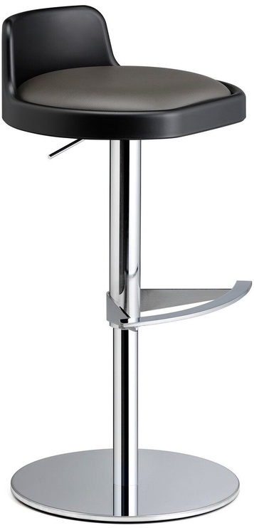 Bāra krēsls Kalune Design ZOM 296BRT2810, spīdīga, melna/pelēka/hroma, 43 cm x 46 cm x 84 cm
