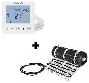 Отопительный мат Warmset Black + Programmable Thermostat WTH22.16 WiFi, 0.5 м x 1 м, 0.5 м², 75 Вт