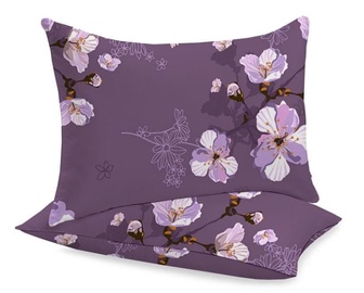 Spilvenu pārvalks Rustilė Sakura 3495, brūna/violeta, 80 cm x 70 cm