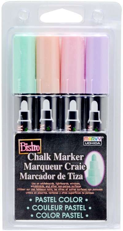 Kriidimarker Marvy Bistro Chalk Marker, roheline/roosa/violetne, 4 tk