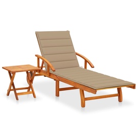 Saliekams zvilnis VLX Sun Lounger With Table 2pcs, 2000 mm x 670 mm x 300 - 850 mm