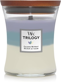 Svece, aromātiskais WoodWick Trilogy Calming Retreat, 55 - 65 h, 275 g, 114 mm x 99 mm