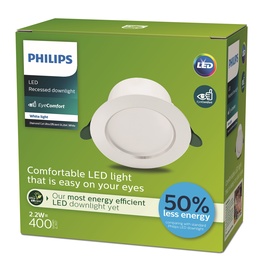 Iebūvēta lampa padziļinājums Philips DIAMOND CUT ULTRA, 2.2W, 3000°K, LED, balta
