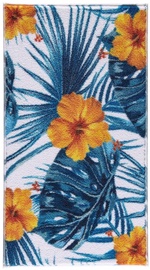 Vannitoa põrandamatt Foutastic Hibiscus 352CNF1143, valge/oranž/hall, 100 cm x 57 cm